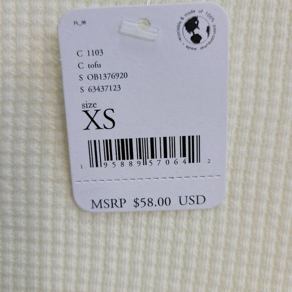 FREE PEOPLE What's Up Baby Cotton‎ Waffle T-Shirt SIZE XSMALL - Picture 11 of 11